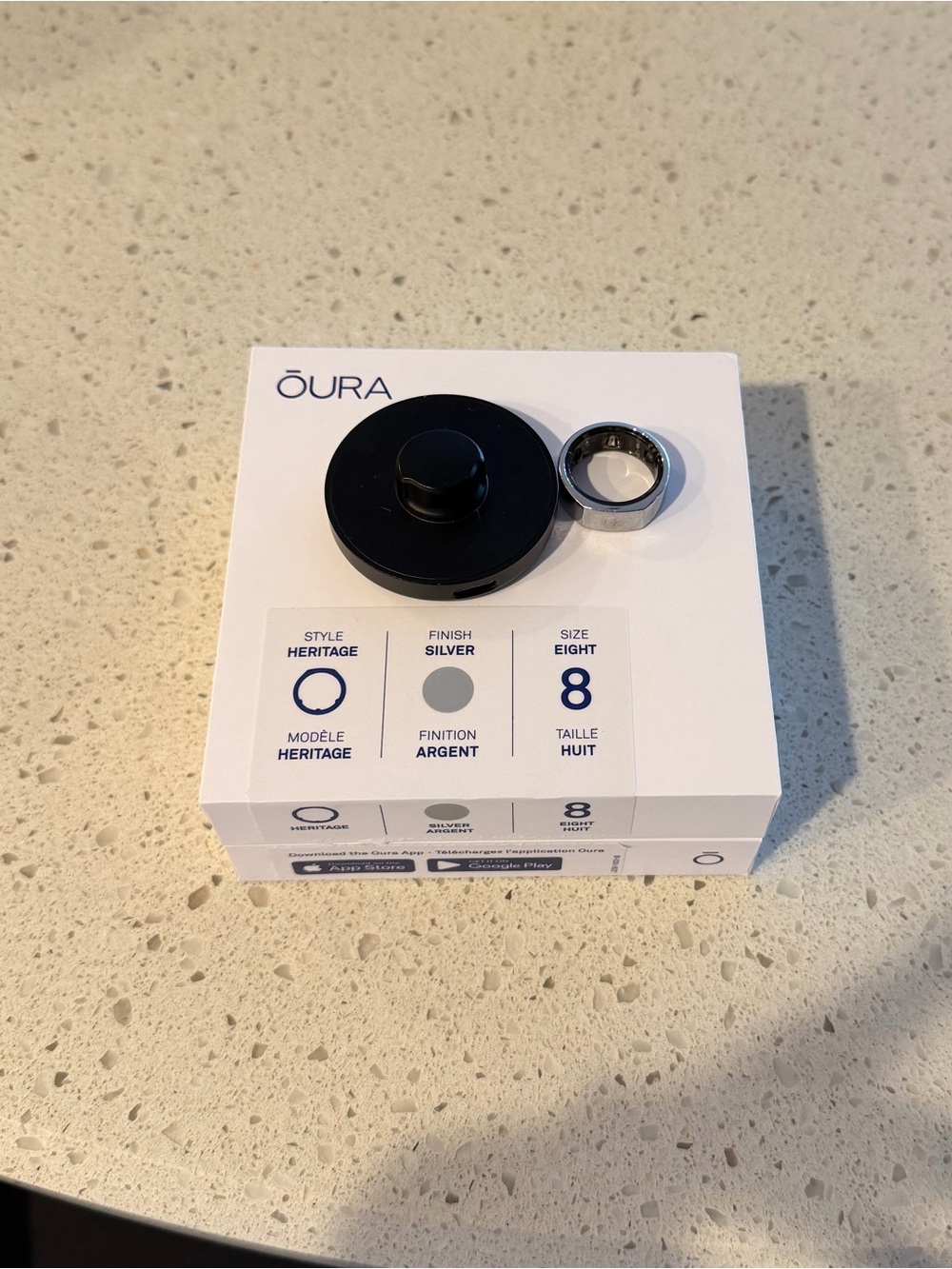 Oura Heritage Silver Smart Ring size 8